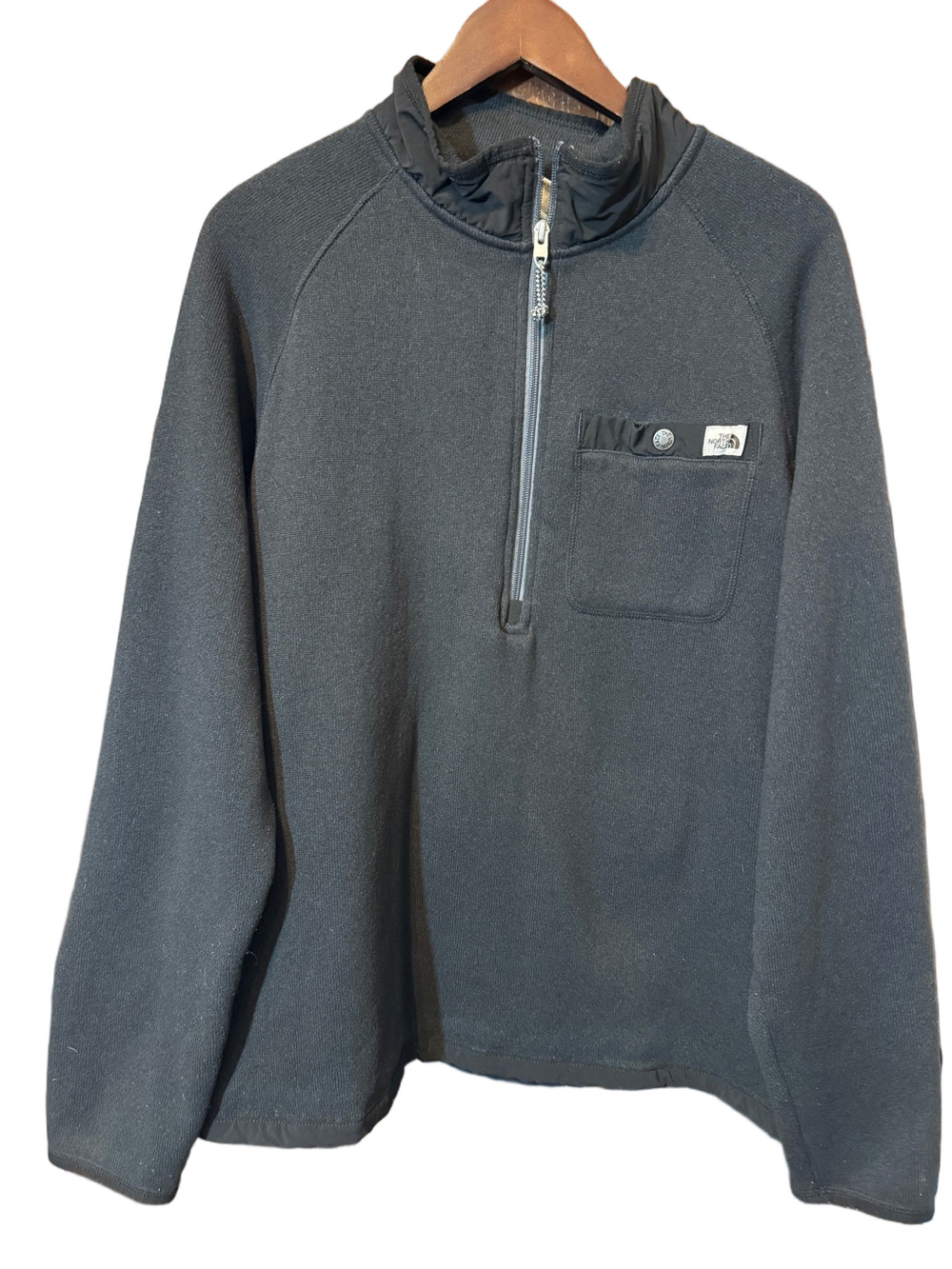 The North Face Men's Black Half-Zip Fleece with Chest Pocket